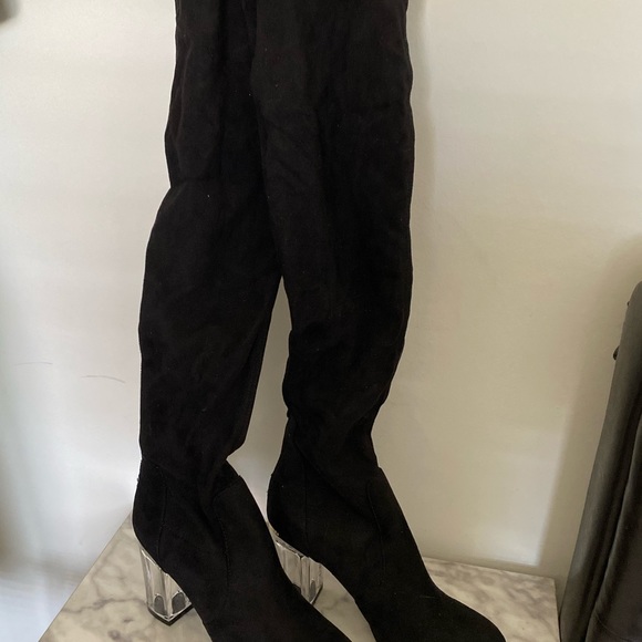 Public Desire Clear Heel Boots - Picture 5 of 8